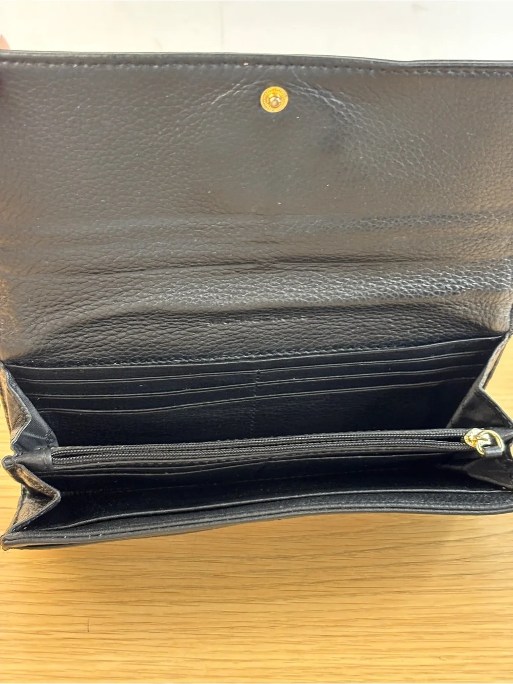 Michael Kors Black Leather MK Logo Continental Wallet